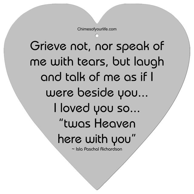 Chimes Of Your Life Wind Grieve Not Chimes Of Your Life Grieve Not Heart Memorial Wind Chime 19 Silver Contemporary