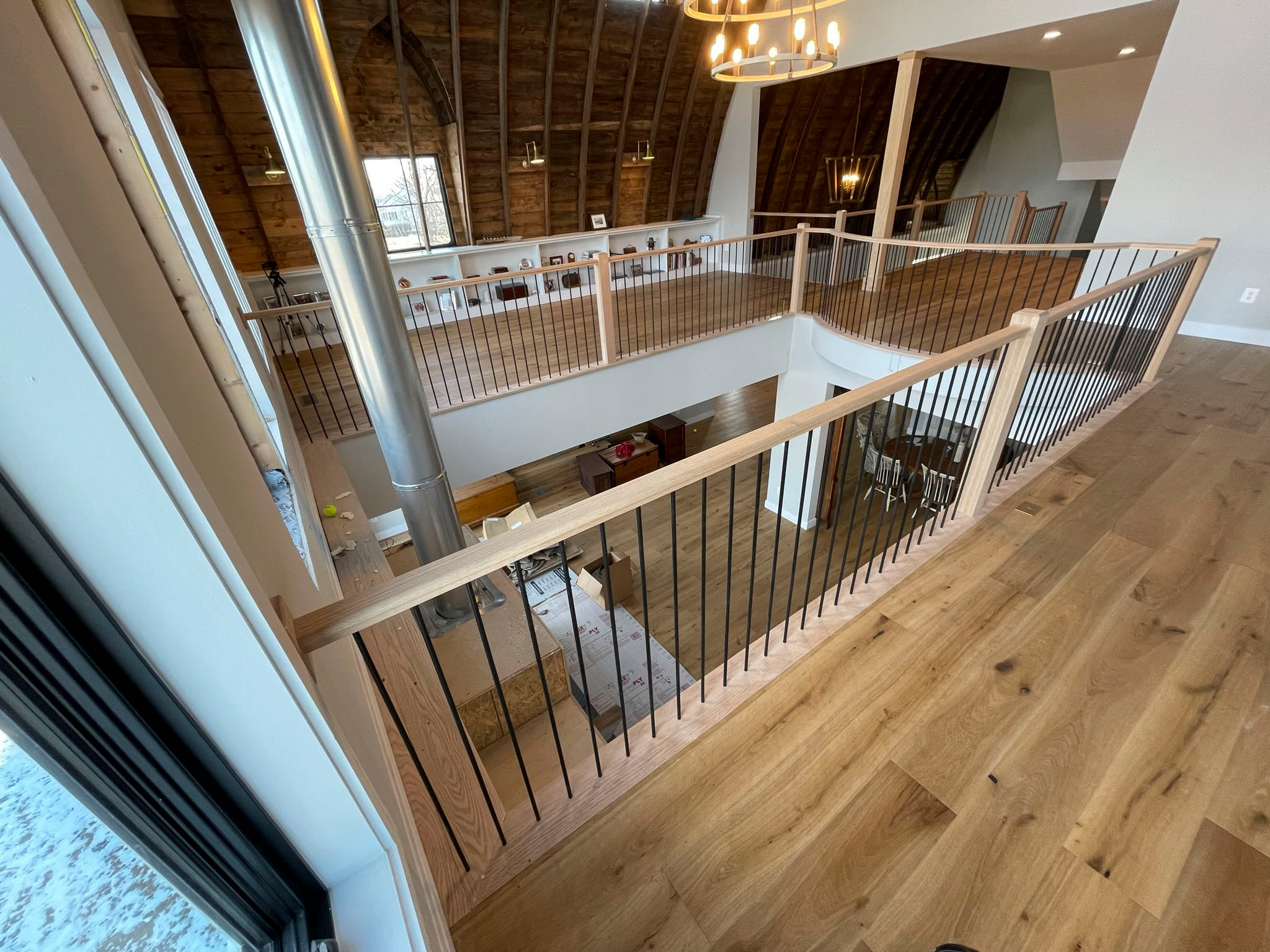 102_Straight-Freestanding Stairs/Landing in Barn Style Home, Leesburg VA 20175