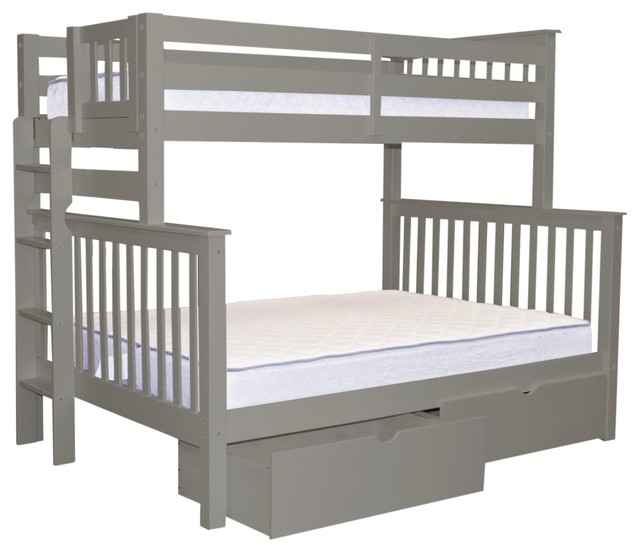 Bedz King Bunk Beds Twin Over Full With End Ladder And 2 Bed