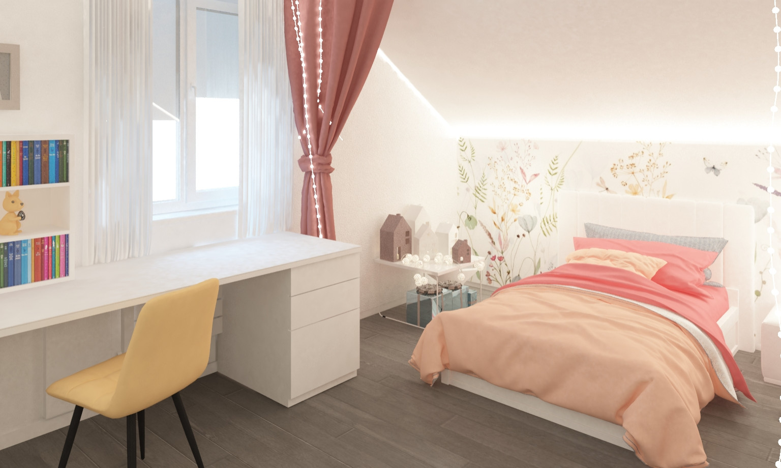 Дизайн-проект 2 этажа коттеджа,  100 кв.м.. Совместный проект с В. Кархалевой