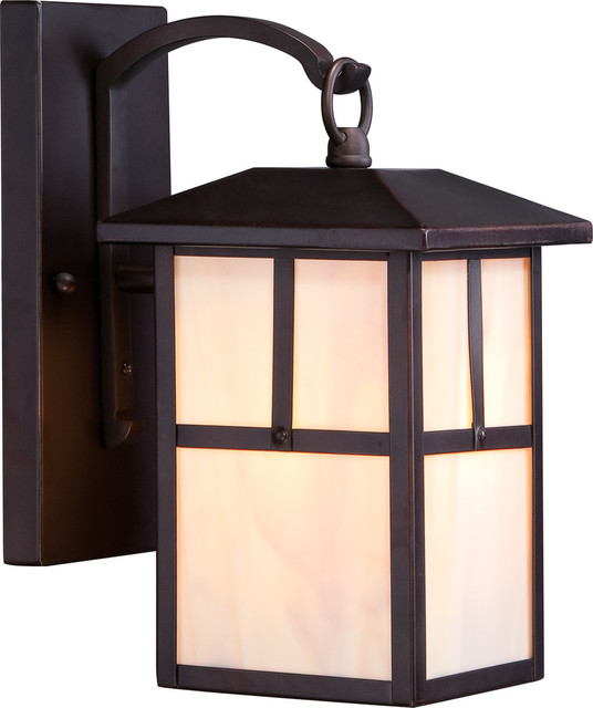 Tanner 1 Light 6 Outdoor Wall Fixture With Honey Stained Glass