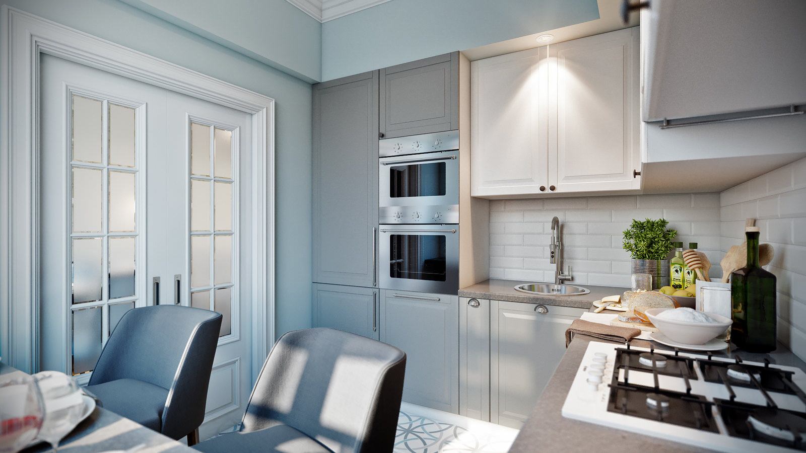 Дизайн-проект трехкомнатной квартиры в пастельных тонах