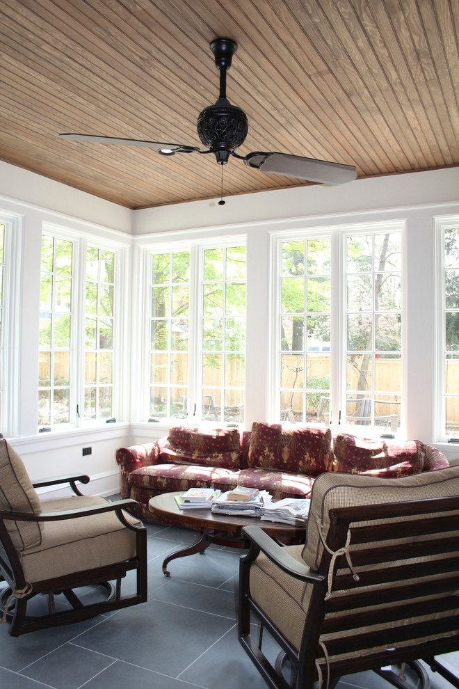 Photo of a traditional sunroom in Philadelphia with a standard ceiling.