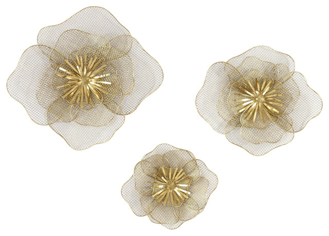 Lori Metal Flowers Wall Decor Set Of 3 Contemporary Art By Aspire Home Accents Inc - Metal Flower Wall Decor Set Lori Metal Flowers Wall Decor Set Of 3 Contemporary Art By Aspire Home Accents Inc - Metal Flower Wall Decor Set