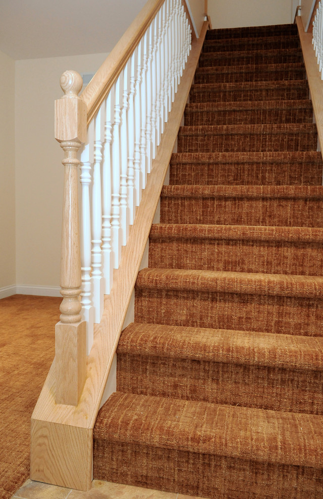Inspiration for a transitional staircase remodel in Chicago