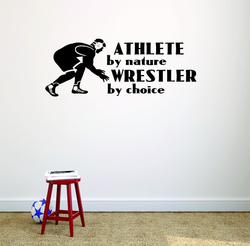 Decal, Athlete By Nature Wrestler By Choice Wrestling Logo Icon, 20x40"