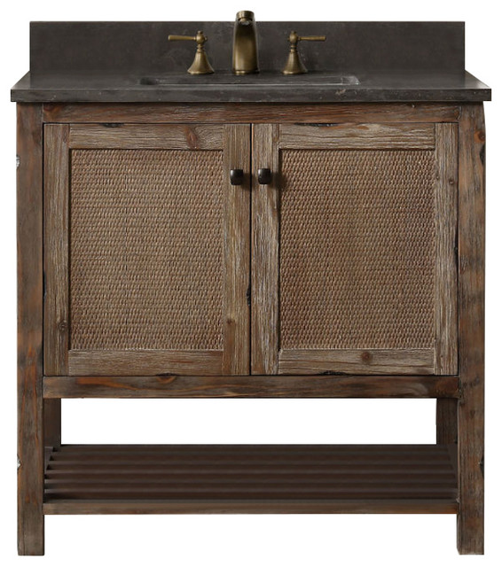 Legion Furniture Single Sink Vanity, Rustic Brown, 36" Farmhouse