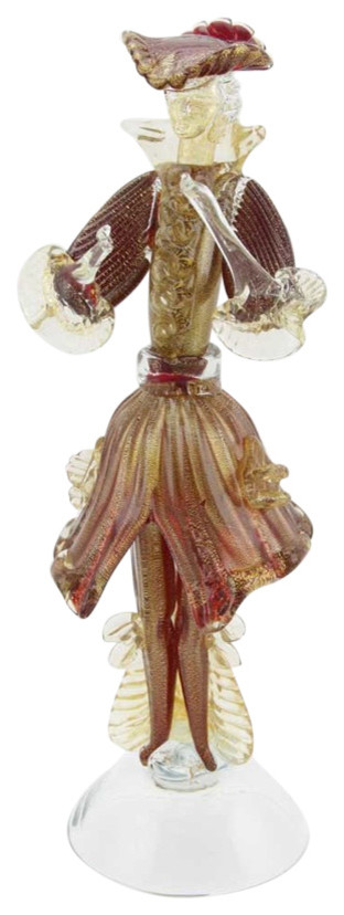 GlassOfVenice Murano Glass Venetian Goldonian Gentleman - Red and Gold