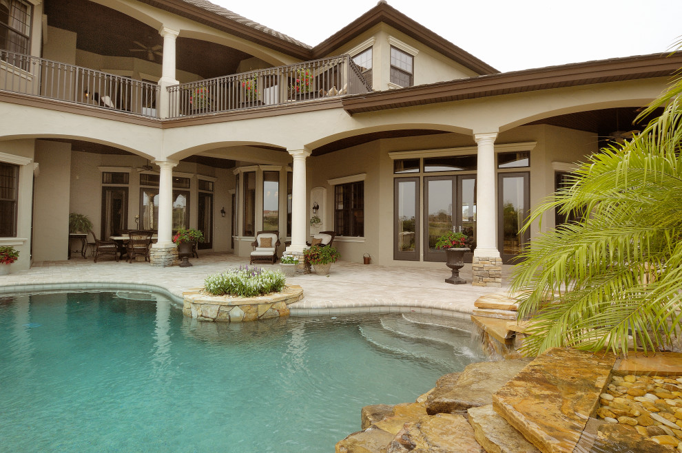 Inspiration for a large craftsman pool remodel in Other