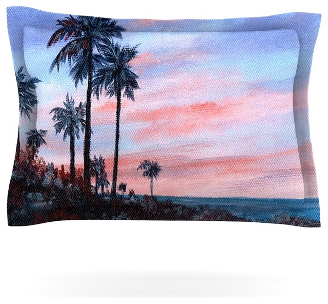 Rosie Brown Florida Sunset Palm Tree Pillow Sham Contemporary Rosie Brown Florida Sunset Palm Tree Pillow Sham Cotton