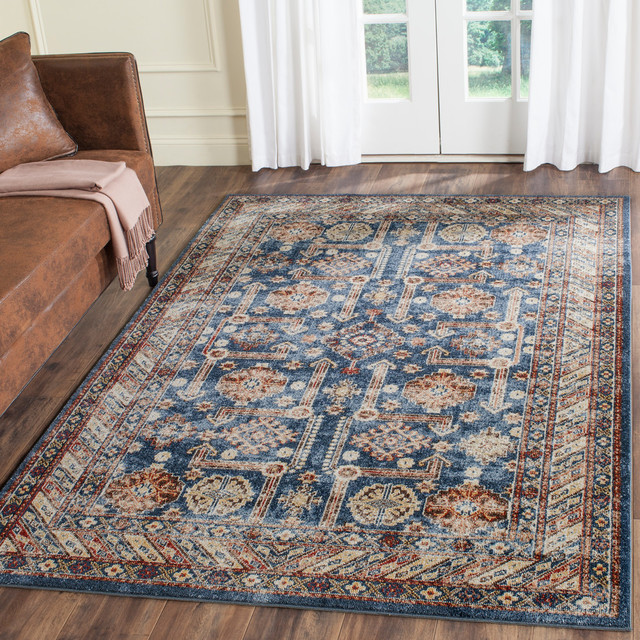 Bijar Area Rug, Royal/Ivory Contemporary Area Rugs by Safavieh