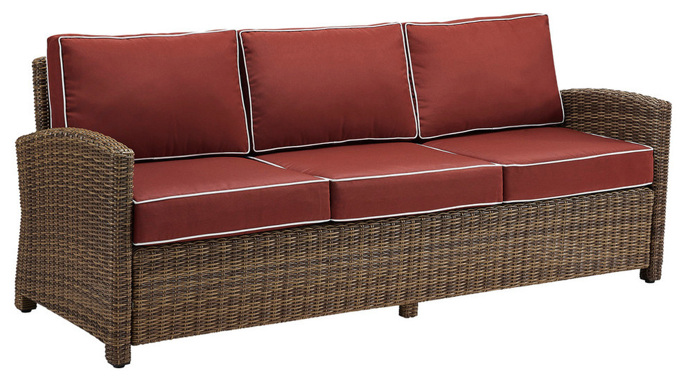 Bradenton Sofa With Navy Cushions, Cushions: Sangria