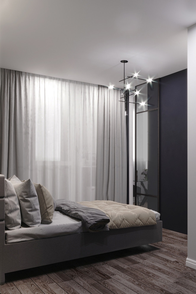 Спальня и гардеробная, 12 кв.м., ЖК Вершина