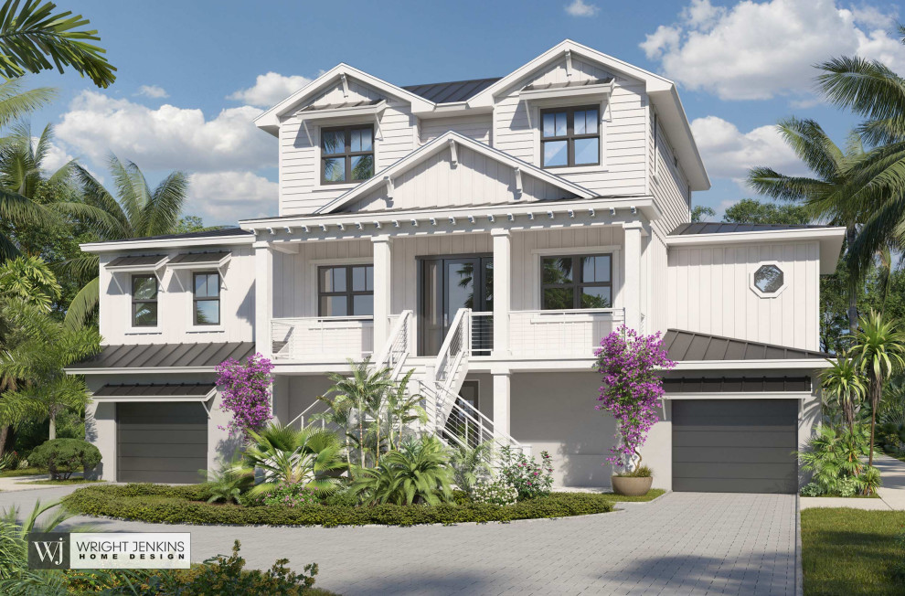 Sanibel, FL-Coastal Modern Farmhouse - Beach Style - Exterior - Tampa ...