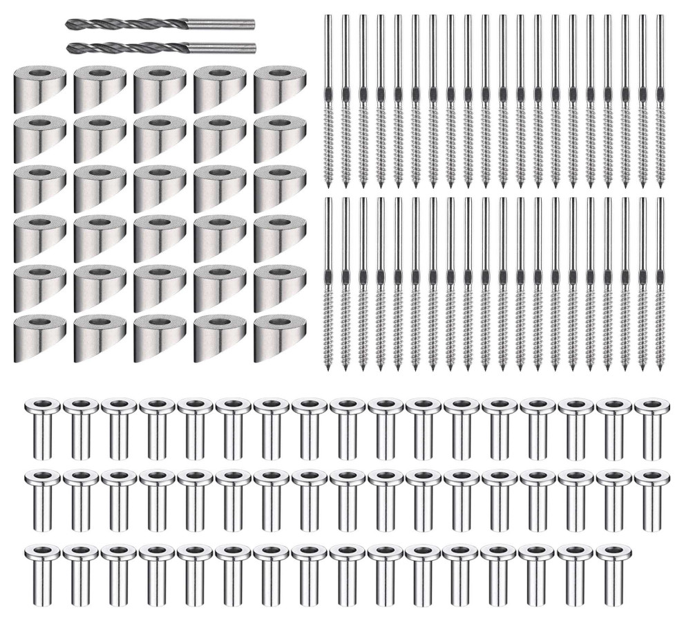 316 Stainless Steel Cable Railing Hardware Kit Lag Screw Angled Beveled