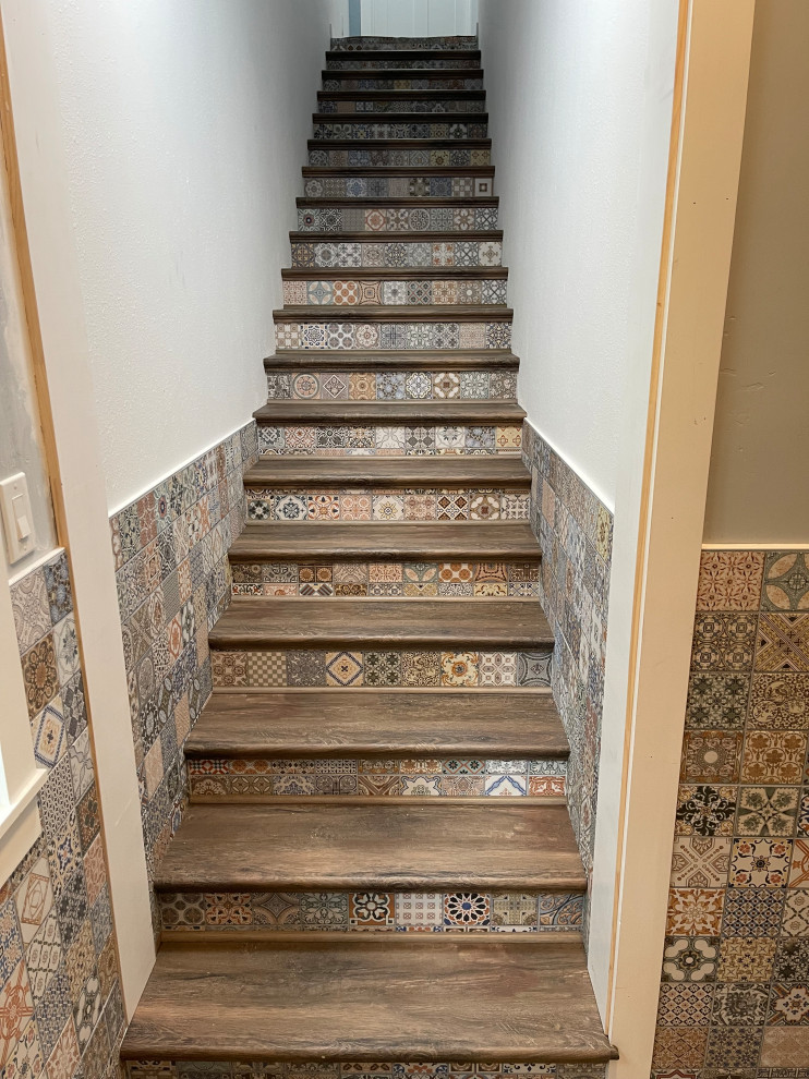Decorative Tile Staircase Transformation