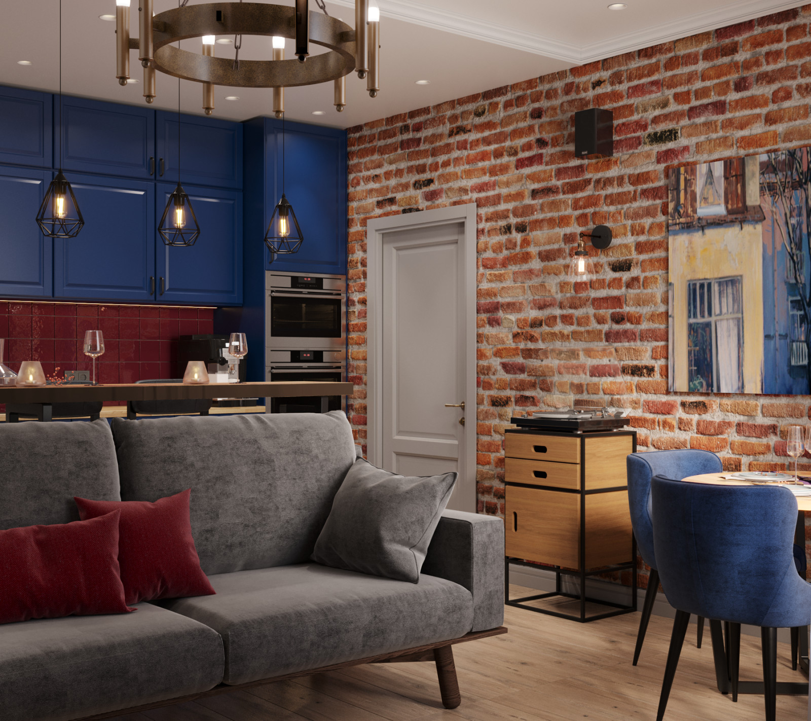 Квартира в стиле эклектика с сочетанием Лофта, Сканди и Востока.