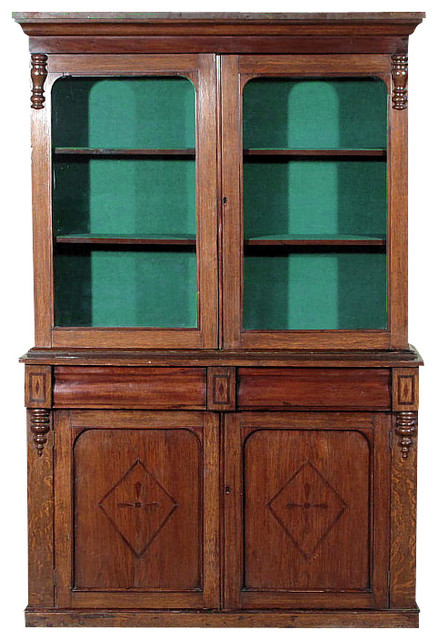 Antique Oak Victorian Bookcase Curio Cabinet Houzz Antique Oak Victorian Bookcase Curio Cabinet - Antique Oak Victorian Bookcase Curio Cabinet Houzz