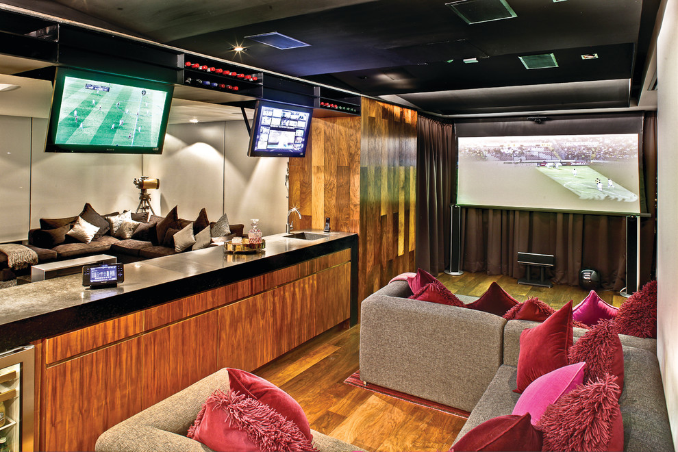 This is an example of a contemporary home theatre in Salt Lake City.