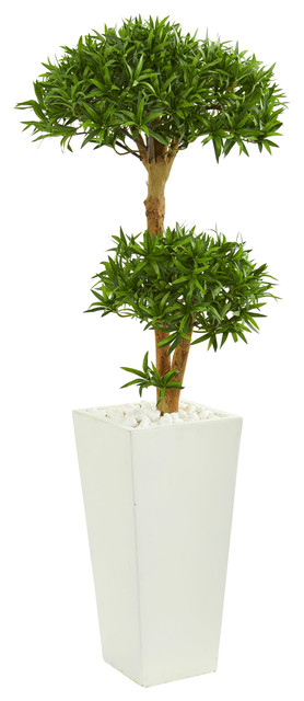 50" Bonsai Styled Podocarpus Artificial Tree in Tower Planter