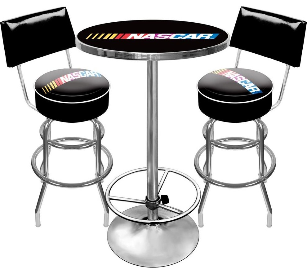 NASCAR Gameroom Combo 2 Stools w/ Back & Table