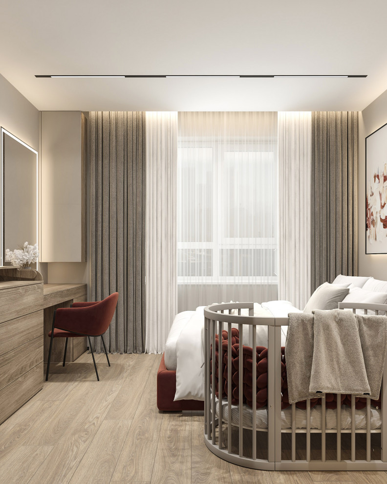 Интерьер спальни для квартиры в ЖК "Viktory Park"