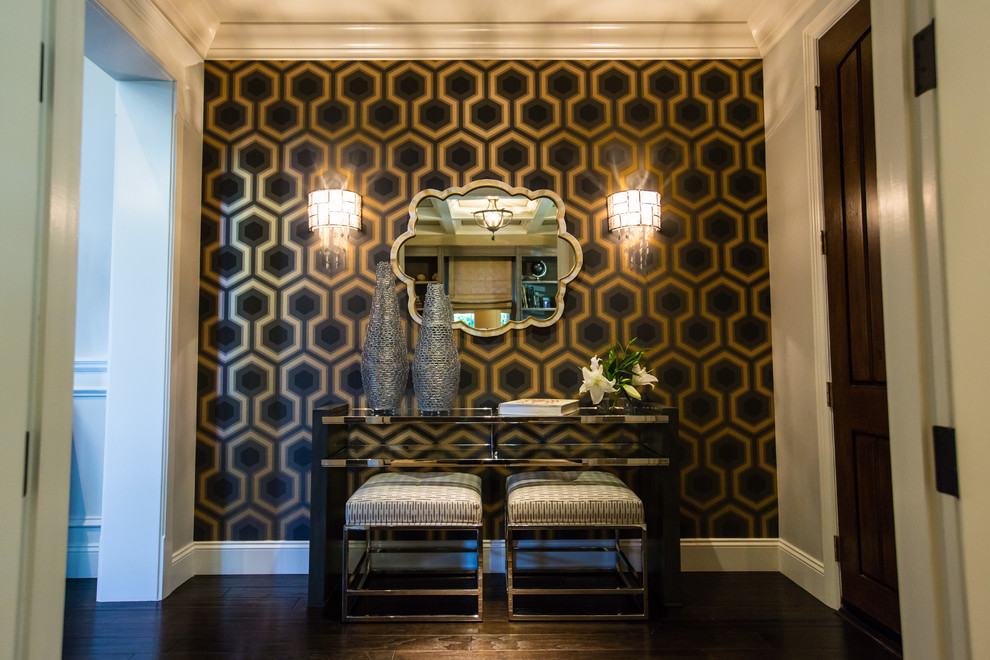Entryway - transitional entryway idea in Orange County