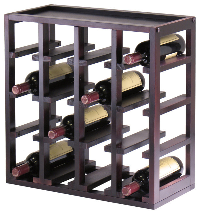 Winsome Wood Kingston 16-Bottle Stackable Slot Wine Cube X-44129