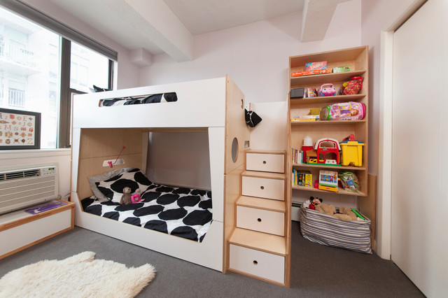 Park Slope Bunk Bed Desks And Storage For Two Sisters Modern