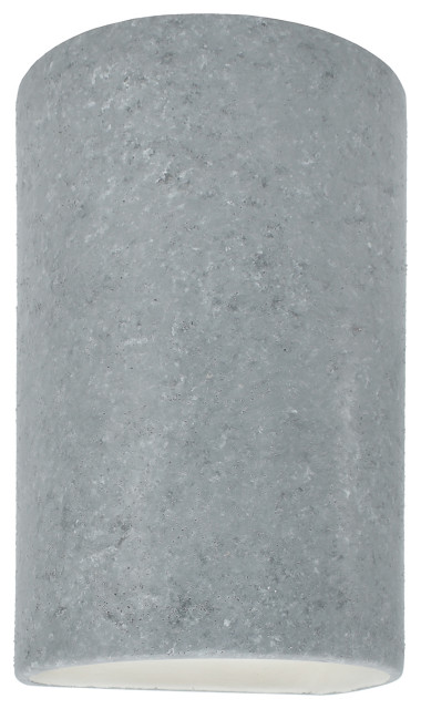 Ambiance Large Cylinder Outdoor Wall Sconce, Open, Concrete, E26
