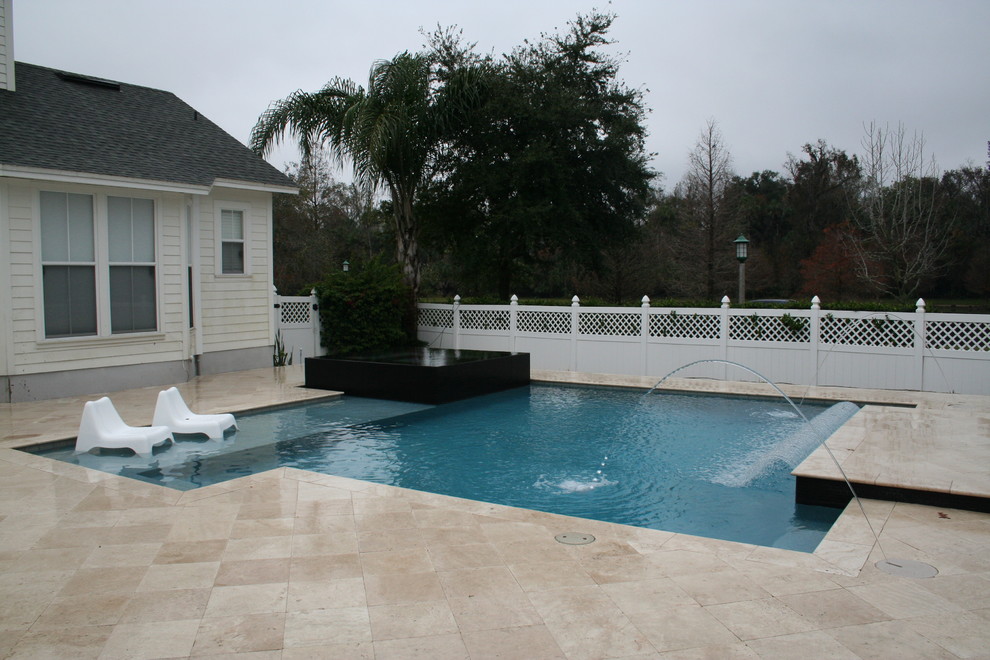 Pool - mid-century modern pool idea in Orlando