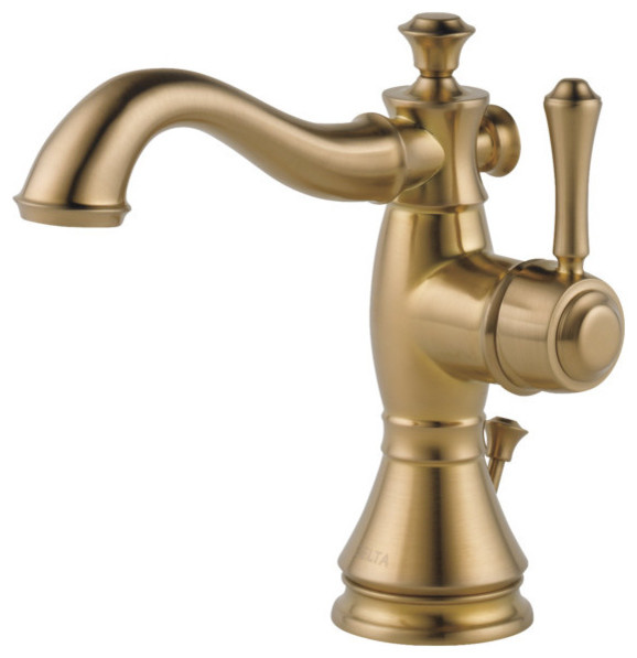 Delta Cassidy Single Handle Bathroom, Champagne Bronze Bathroom Faucet