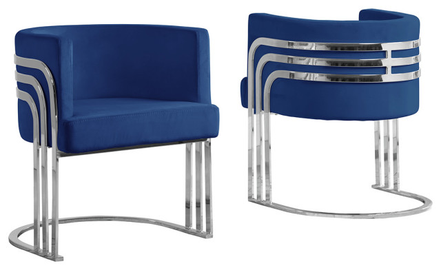 Velvet Accent Chair with Silver Legs - Contemporary - Armchairs And