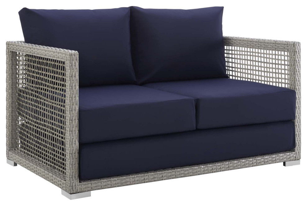 Aura 3 Piece Outdoor Patio Wicker Rattan Set Tropical Outdoor