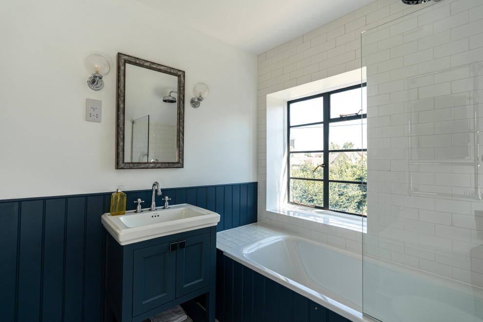 London Lane Farmhouse Bathroom Oxfordshire by Latimer Living