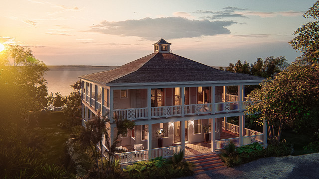 Bahamas Cottage costero-fachada