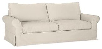 PB Comfort RollSleeper SofaBrushed CanvasStoneSetPoly