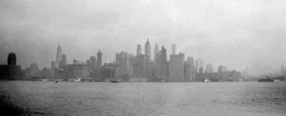 Vintage Image of New York City Skyline From River Canvas Wall Art