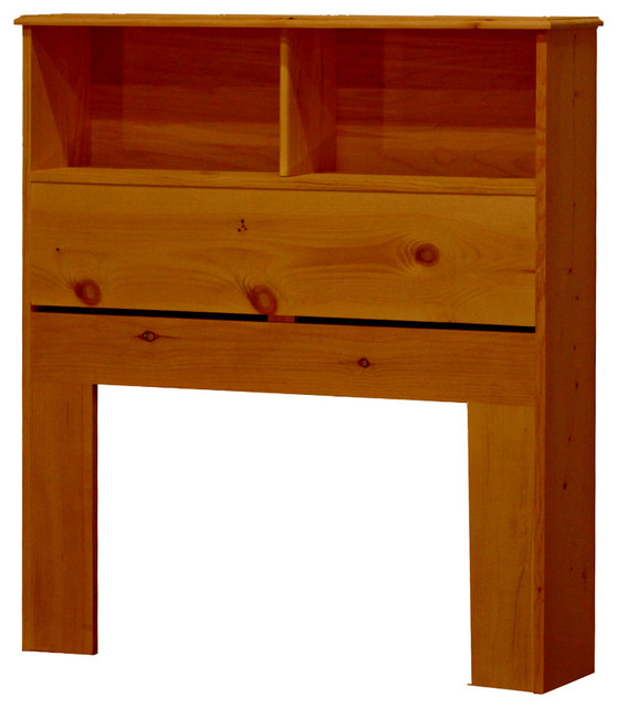 Twin Bookcase Headboard, 9x41x46, Pine Wood, Colonial Maple