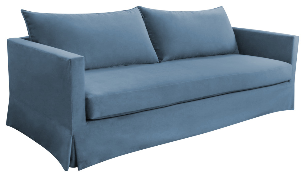 Slipcovered Sofa in Slate Blue Modern Los Angeles von