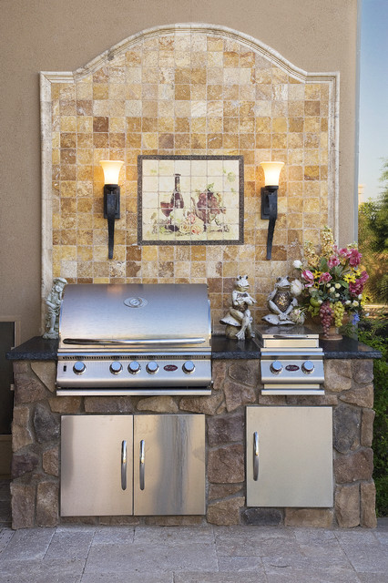 Award Winning Pool Featuring Appalachian Field Stone Siding - Coronado Stone mediterranean-patio