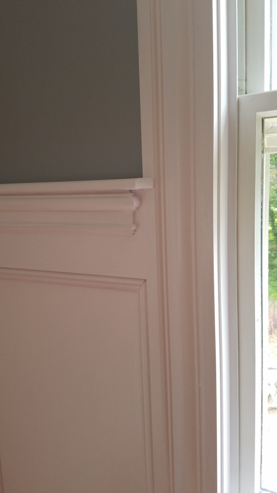 Wainscoting, Chair, Fluted Window Trim Detail