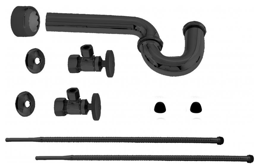 Standard Pedestal Lavatory Kit Round Handles In Polished Brass