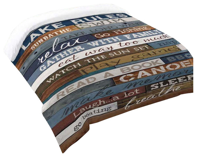 Laural Home Lake Rules Comforter Modern Comforters And Laural Home Lake Rules Comforter Queen