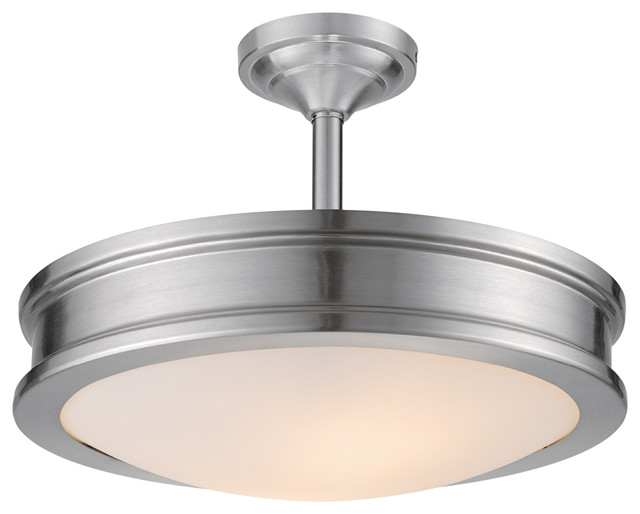 Downshire 2 Light Brushed Steel Semi Flush Mount Ceiling Frosted Shade