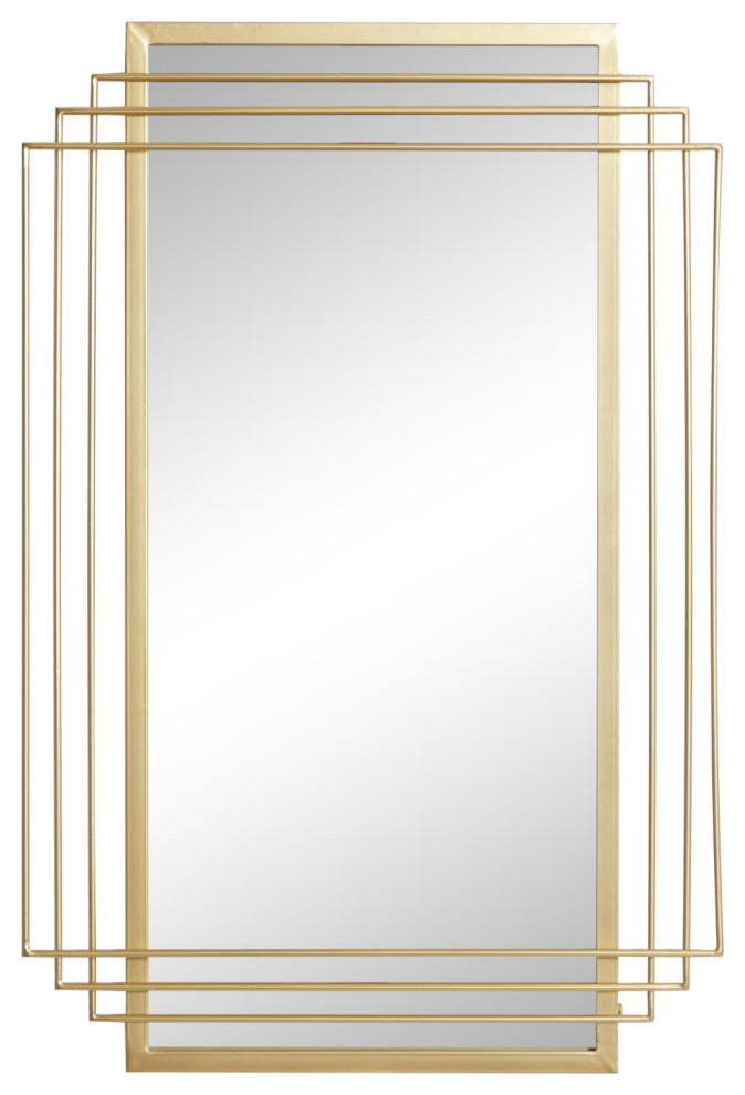 CosmoLiving by Cosmopolitan Gold Metal Geometric Wall Mirror 24