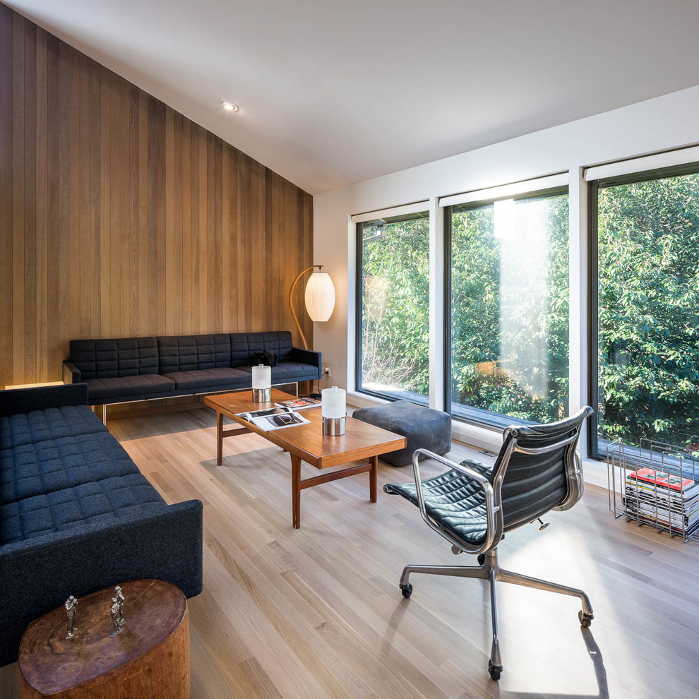 This is an example of a modern living room in Portland.