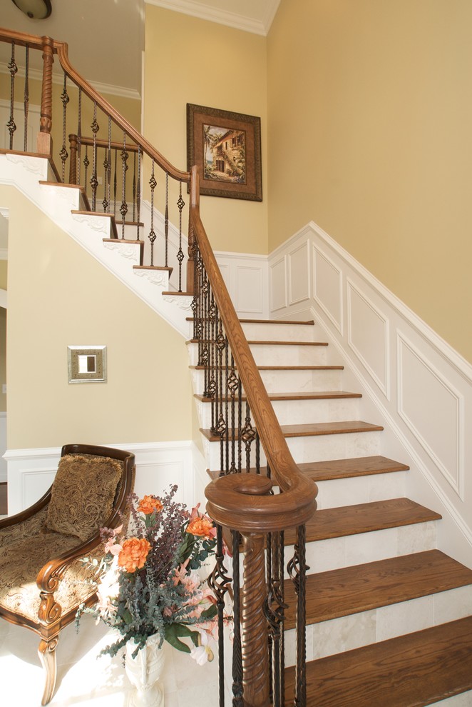 Williamsburg Foyer With Marble Risers