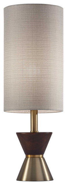 Brass Wood Metal Diabolo Table Lamp