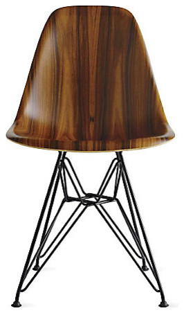 Eames Molded Wood Side Chair, Black Base